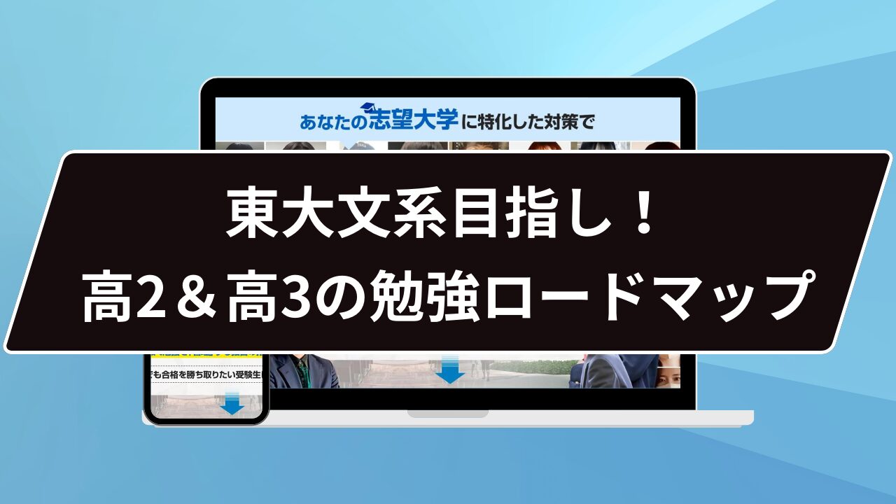 東大文系目指し！高2＆高3の勉強ロードマップ