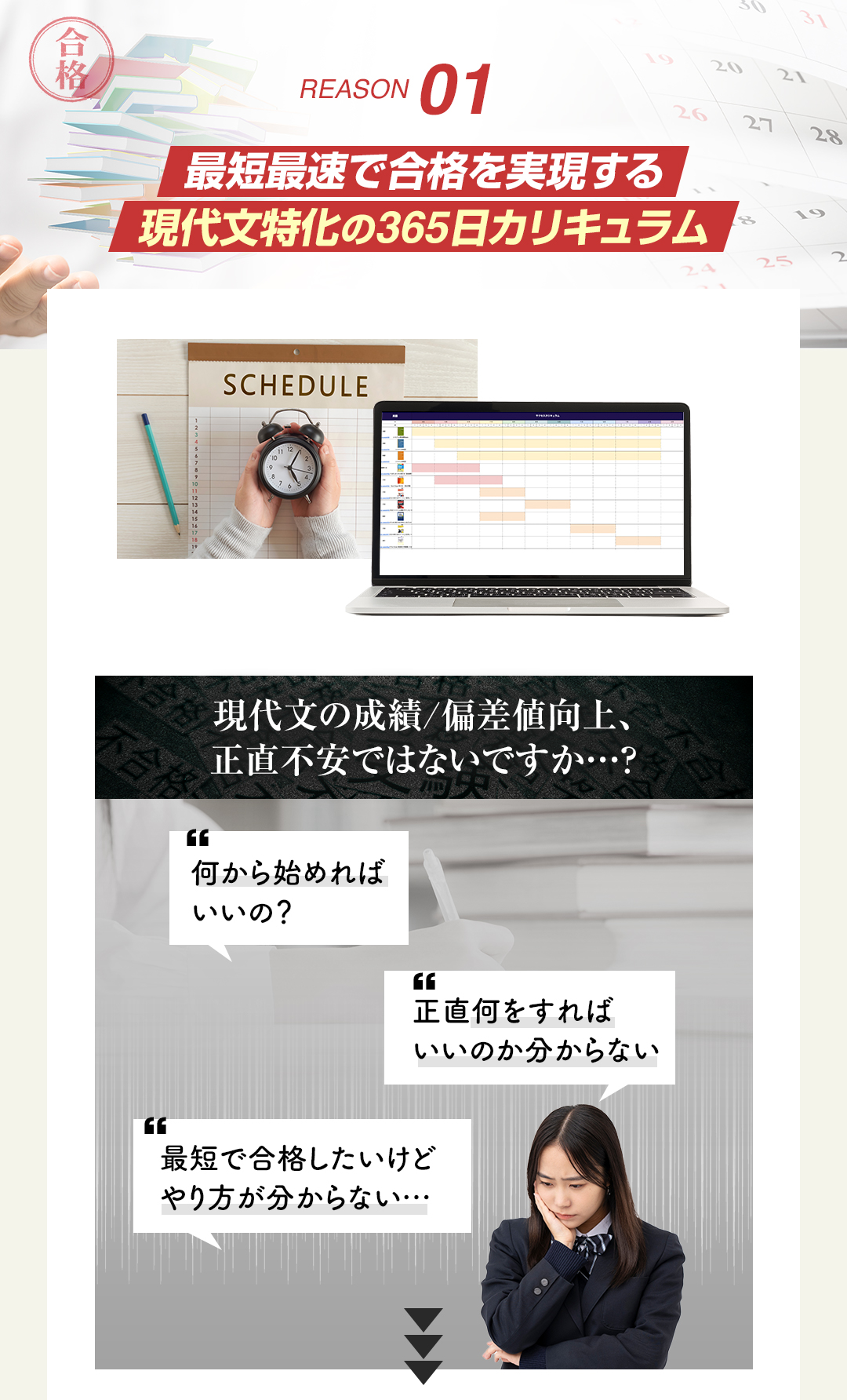 鬼管理現代文塾の結果がでる理由1「最短最速で合格を実現する現代文特化の365日カリキュラム」