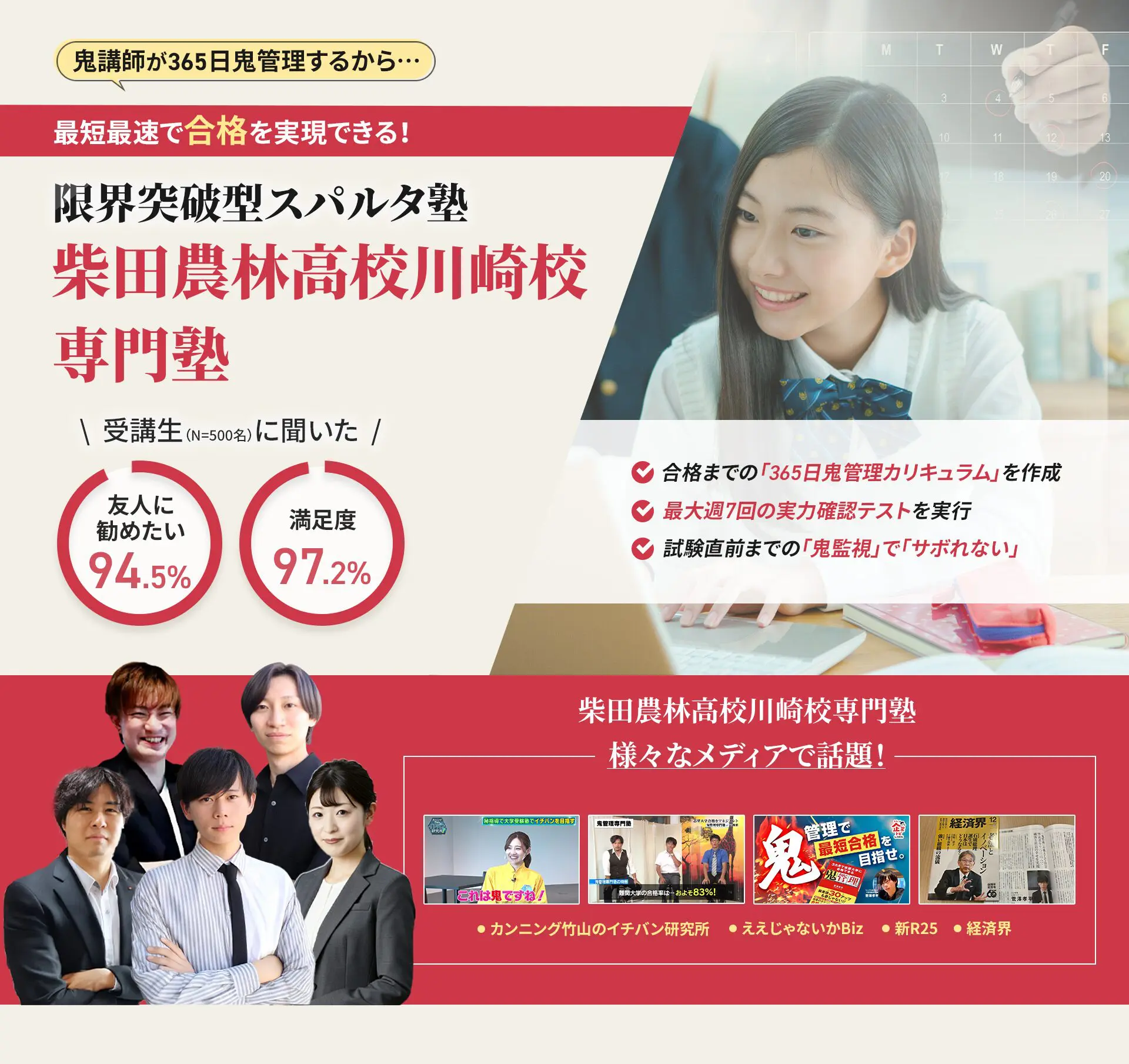 柴田農林高校川崎校に特化した鬼管理対策で伴走。鬼管理でアナタが合格したい柴田農林高校川崎校への最短最速の合格を目指します。