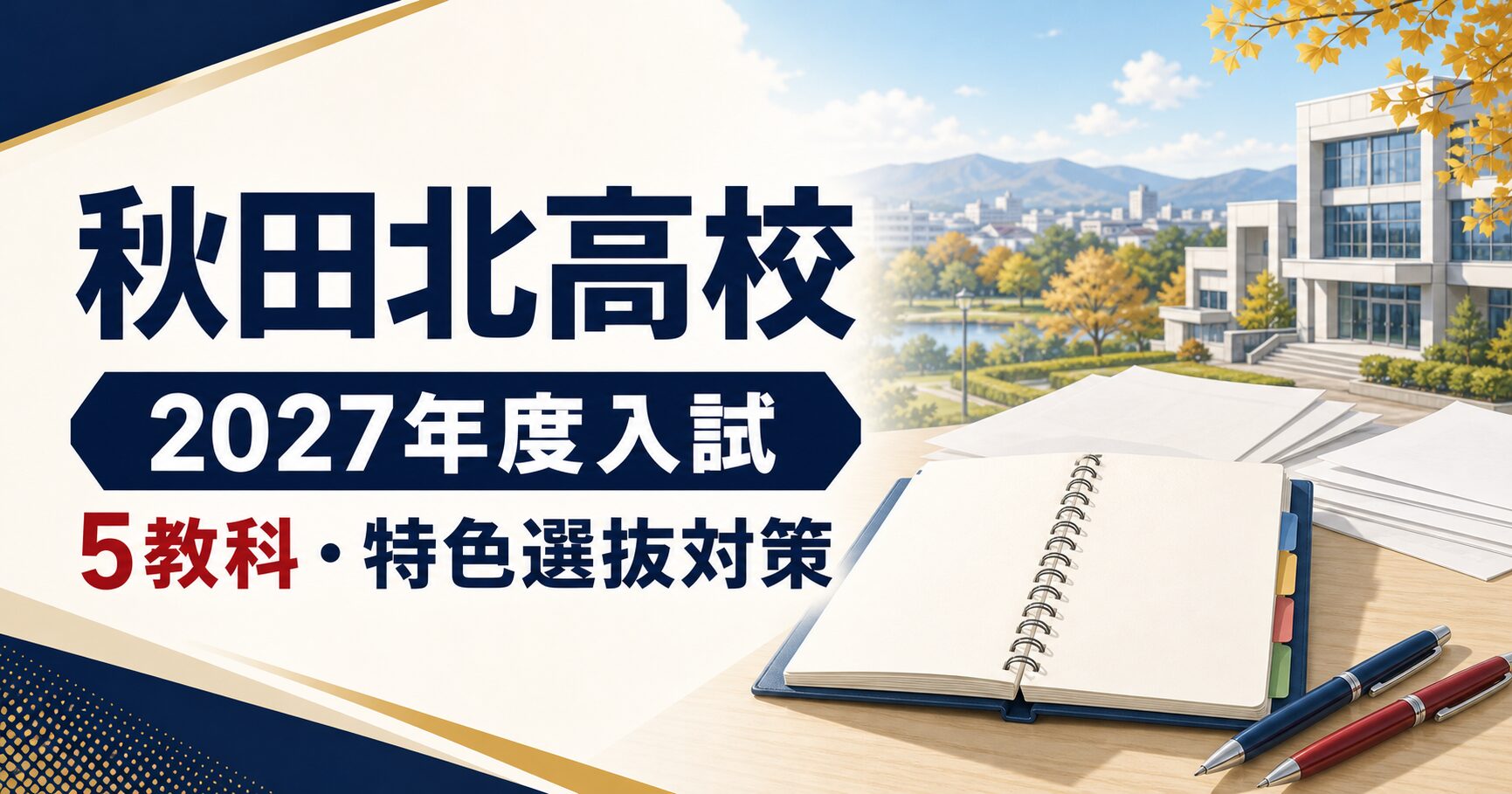 秋田北高校専門塾｜2027年度5教科・特色選抜・倍率を公式資料で解説