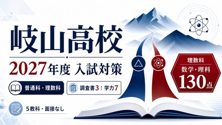 岐山高校に合格するには？2027年度5教科・調査書3：学力7・理数科傾斜配点を専門塾が解説