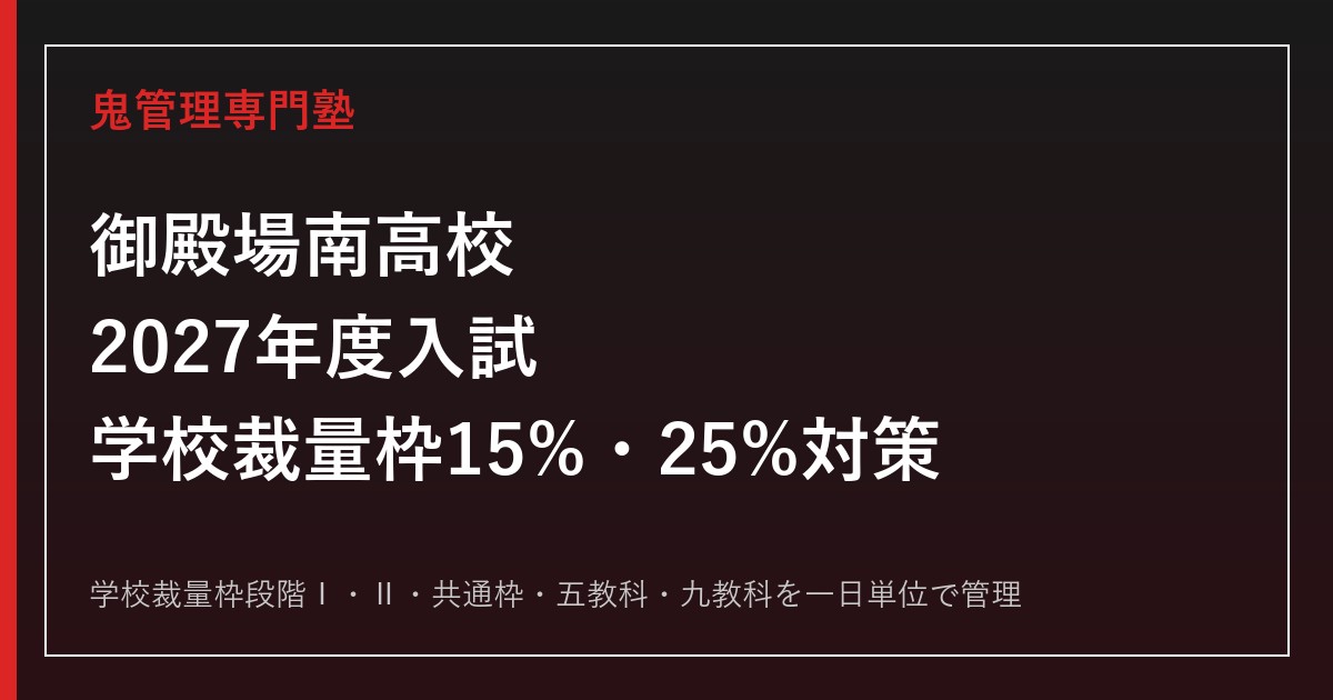 御殿場南高校の学校裁量枠15%・25%と入試倍率0.79倍を解説【2027年度対応】御殿場南高校専門塾