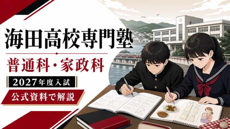 海田高校専門塾｜2027年度普通科・家政科の入試日程・倍率を公式資料で解説のアイキャッチ