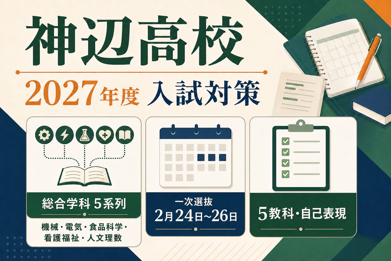 神辺高校に合格するには？2027年度一次選抜・5教科と自己表現を専門塾が解説