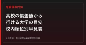 高校の偏差値から行ける大学の目安早見表【校内順位別・2027年度版】｜高校偏差値50/55/60/65/70別に解説