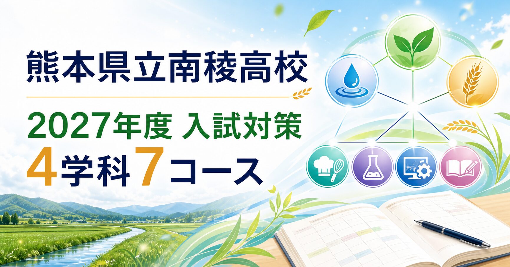 熊本県立南稜高校に合格するには？2027年度入試と4学科7コースの専門塾対策のアイキャッチ