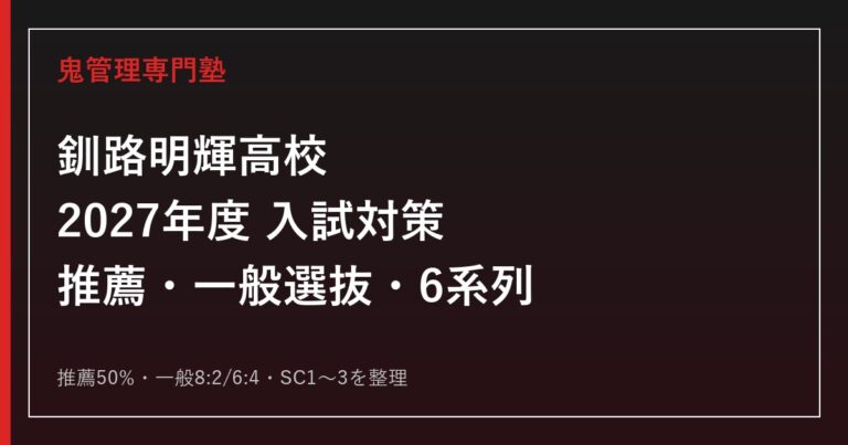 釧路明輝高校の受験対策｜2027年度推薦・一般選抜・6系列を専門塾が解説のアイキャッチ