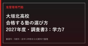 大垣北高校に合格する塾の選び方【2027年度入試・調査書3：学力7】