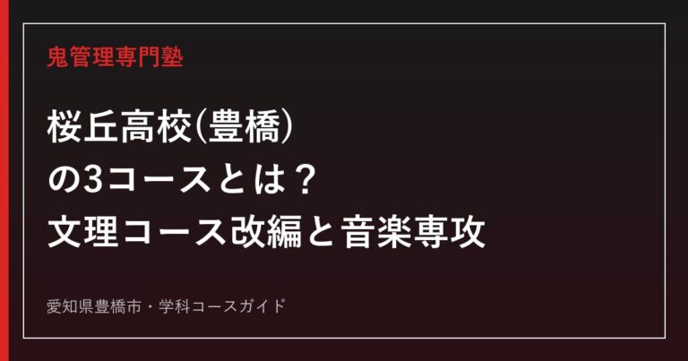 桜丘高校(愛知県豊橋市)の3コース制を解説するガイド
