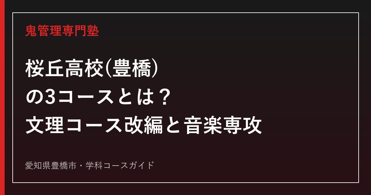 桜丘高校(愛知県豊橋市)の3コース制を解説するガイド