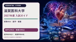 滋賀医科大学 2027年度入試ガイド。医学科95名は地域医療枠5名の増員申請中、看護学科60名、医学1250点・看護1050点