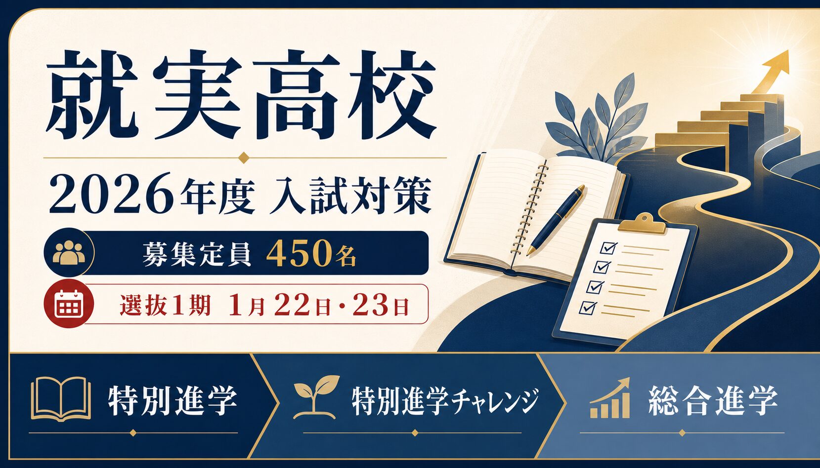就実高校に合格するには？2026年度450名・3コース・推薦基準を解説