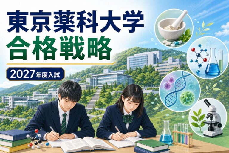 東京薬科大学に合格する方法｜2027年度入試・薬学部と生命科学部の科目を専門塾が解説のアイキャッチ