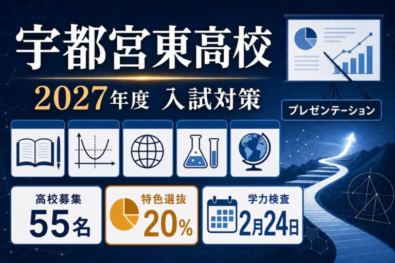 宇都宮東高校に合格するには？2027年度の特色選抜・5教科とプレゼンを専門塾が解説