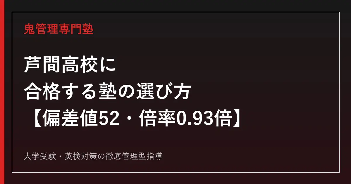 芦間高校の偏差値・内申点目安と合格ボーダーライン徹底解説！倍率推移と総合学科の評判全貌