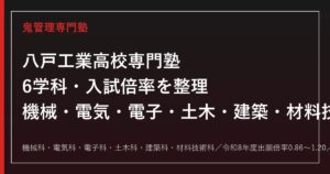 八戸工業高校専門塾｜機械・電気・電子・土木・建築・材料技術6学科と入試対策