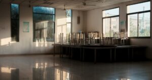 人物のいない明るい学校建築と緑を写した横長写真。豊国学園高校の5学科・コース、資格、2027年度入試を解説する記事のサムネイル