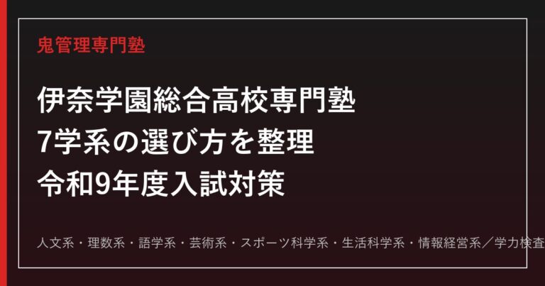 伊奈学園総合高校に合格する塾の選び方【7学系(総合選択制)・倍率1.10倍(令和8年度)】伊奈学園総合高校専門塾が解説