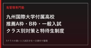 九州国際大学付属高校専門塾｜推薦A枠・B枠と一般入試のクラス別対策