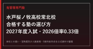水戸桜ノ牧高校常北校に合格する塾の選び方【2027年度入試・2026倍率0.33倍】