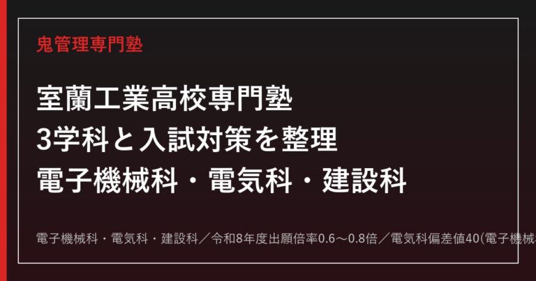 室蘭工業高校専門塾｜電子機械科・電気科・建設科3学科と入試対策
