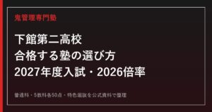 下館第二高校に合格する塾の選び方【2027年度入試・2026倍率】