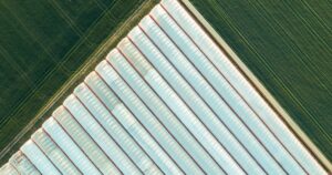 人物のいない農業用温室と整然と並ぶ作物、庄原実業高校の4学科と2027年度入試を解説する横長サムネイル