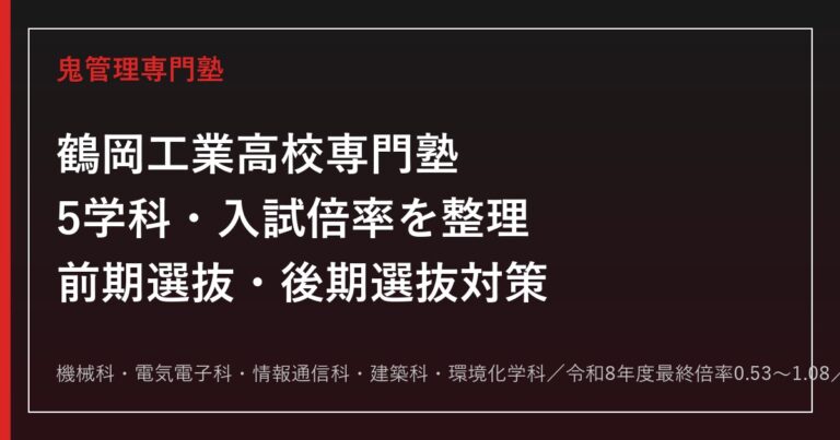 鶴岡工業高校専門塾｜5学科(機械/電気電子/情報通信/建築/環境化学)と入試対策