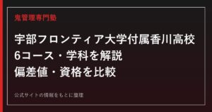 宇部フロンティア大学付属香川高等学校の入試ガイド｜6コース・学科と偏差値を解説