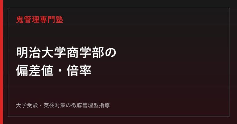 明治大学商学部の偏差値62.5・倍率4.9倍を徹底解説【2026年度公式データ・2027年度入試】