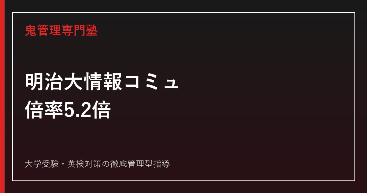 明治大学情報コミュニケーション学部の入試科目・倍率は？2026年度5.2