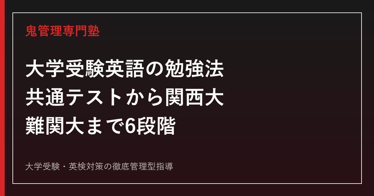 【2027年度】大学受験英語の勉強法｜共通テストから関西大学・難関大まで6段階で攻略