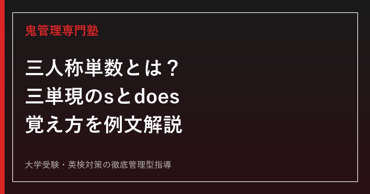 三人称単数とは？三単現のs・doesの使い方と覚え方を例文で解説